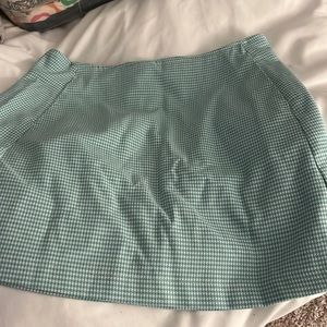 Turquoise Checkered Skirt